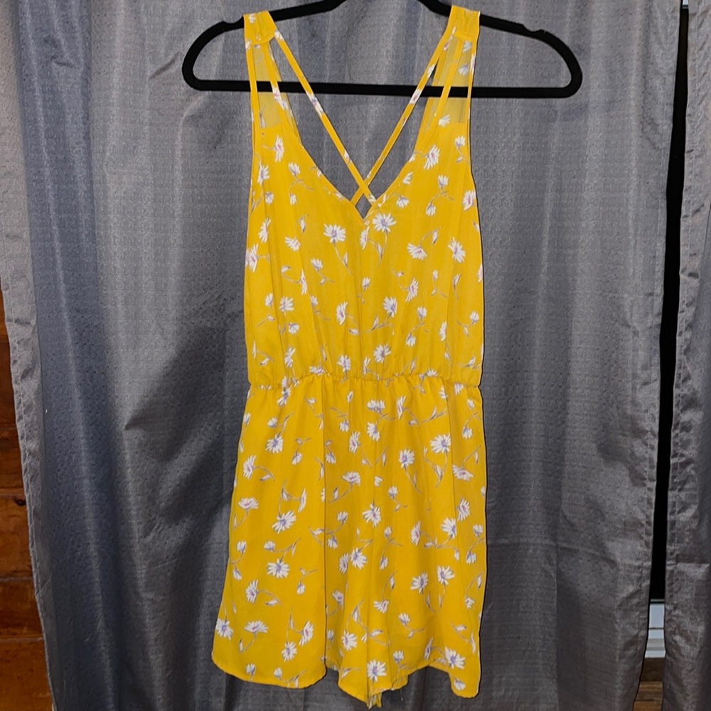Yellow flower romper